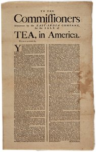 Aan de commissarissen aangesteld door de Oost-Indische Compagnie, voor de verkoop van thee in Amerika, ondertekend Scaevola, 1773 door American School