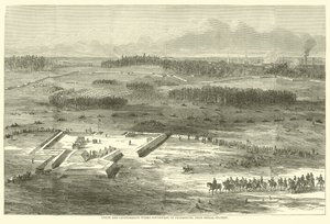 Unie en Confederale werken ten zuidwesten van Petersburg, vanaf het seinstation, maart 1865 door American School