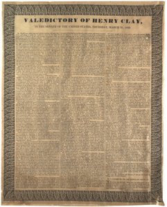 Afscheidsrede van Henry Clay, in de Senaat van de Verenigde Staten, 31 maart 1842 door American School