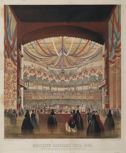 Uitzicht op de Academy of Music vanaf het podium, Brooklyn Sanitary Fair, 1864 door American School