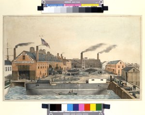 Zicht op de Stillman & Allen Novelty Iron Works door American School