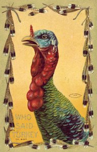 Wie zei kalkoen, Thanksgiving Day kaart