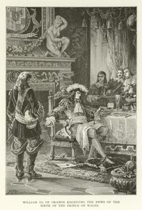 Willem III van Oranje ontvangt het nieuws van de geboorte van de Prins van Wales door American School