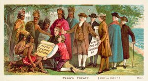 Verdrag van William Penn met de Noord-Amerikaanse indianen, 1682 door American School