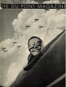 Vleugels in de lucht, voorpagina van het DuPont Magazine, mei 1934 door American School