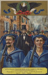 Met kwaadwilligheid jegens niemand; met liefdadigheid voor allen. President Lincolns intocht in Richmond, 4 april 1865 door American School