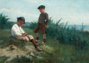 Jongens aan de kust