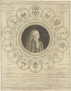 Een weergave van de Verenigde Staten van Amerika door Amos Doolittle