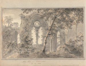 Uitzichten in Engeland, Schotland en Wales: Netley Abbey bij Southampton, 24 juli 1804 door Amos Green