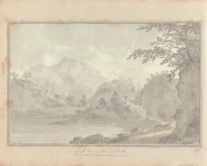 Uitzichten in Engeland, Schotland en Wales: Tour in Schotland; Loch van-a-char, met de berg genaamd Benvenue door Amos Green