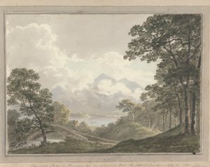 Uitzichten in Engeland, Schotland en Wales: Voorbijgaand effect op Skodow en c., bij terugkeer van de val van Lowdoor, 30 juli 1805 door Amos Green