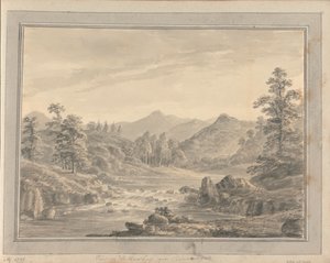 Uitzichten in Engeland, Schotland en Wales: Uitzicht op de Brathay bij Clappensgate door Amos Green
