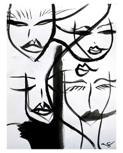 Abstract: Vrouwengezichten door Amy Straley