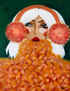 Glamoureuze oranje oorkappen door Amy Straley