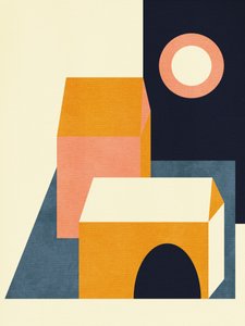 Rainbow Plus Shapes  Blauw Mosterd11 door Ana Rut Bre