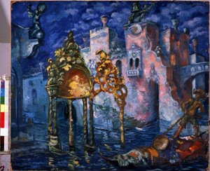 Venetië, decor voor het stuk La Locandiera van Carlo Goldoni door Anatoli Afanasyevich Arapov