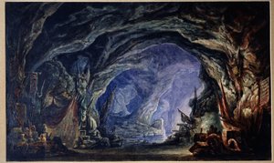 Decor voor het ballet Le Corsaire van Adolphe Adam door Anatoli Fedorovich Geltser