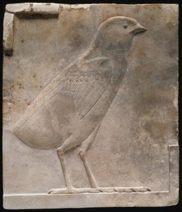 Plaquette met afbeelding van een kwartelkuiken