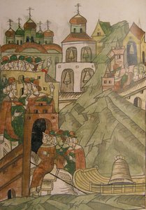 De bel van de volksvergadering zal niet meer luiden in Novgorod Uit de Verlichte Samengestelde Chr
