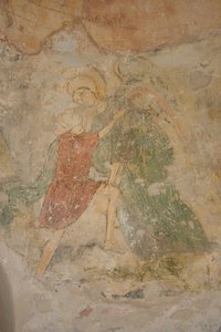 Jakob en de Engel, 12e eeuw door Ancient Russian frescos