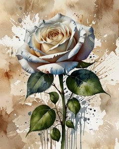 Witte aquarelroos