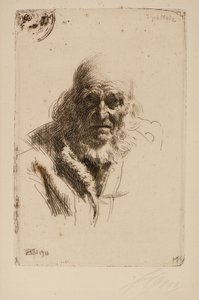 Hoofd van een oude man door Anders Leonard Zorn