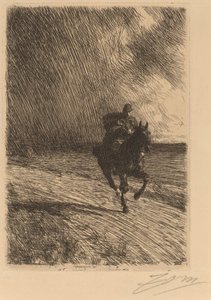 Storm, 1891 door Anders Leonard Zorn
