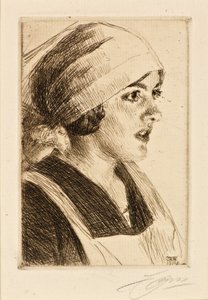 Studie van een vrouw door Anders Leonard Zorn
