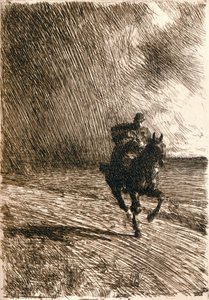 De storm, 1891 door Anders Leonard Zorn