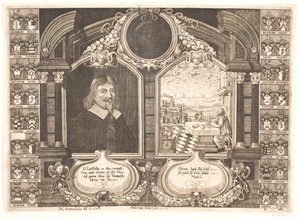 Johan Brockenhuus en scène met de evangelist Matteüs. Voor Lijkpreek door Anders Ottesen