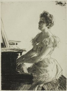 Aan de piano door Anders Leonard Zorn