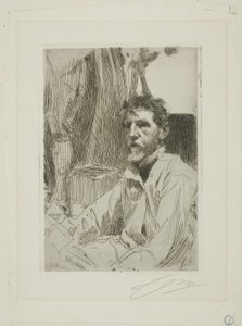 August Saint Gaudens I door Anders Leonard Zorn