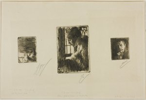 Meisjeshoofd; Boerenmeisje bij raam; Anders Zorn door Anders Zorn