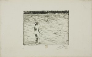 Moeder die een bad neemt door Anders Leonard Zorn