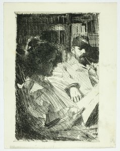 Lezen (dhr. en mevr. Ch. Deering) door Anders Leonard Zorn