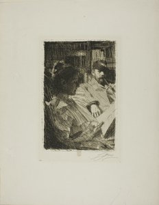 Lezen (Dhr. en Mevr. Ch. Deering) door Anders Leonard Zorn