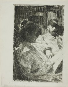 Lezen (dhr. en mevr. Ch. Deering) door Anders Leonard Zorn