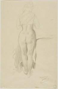 Staande vrouwelijke figuur van achteren gezien door Anders Zorn