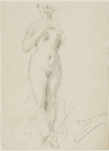 Staande vrouwelijke naakt door Anders Leonard Zorn