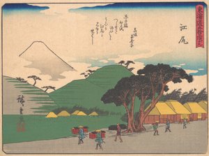Ejiri, uit de serie De Drieënvijftig Stations van de Tokaido-weg, begin 20e eeuw. door Ando Hiroshige
