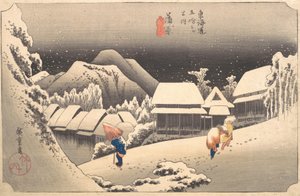 Avondsneeuw, 1797-1861 door Ando Hiroshige