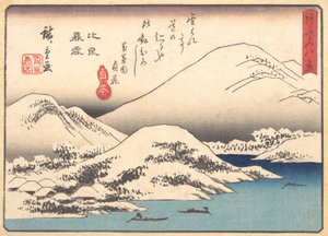 Avondsneeuw op Mt. Hira door Ando Hiroshige