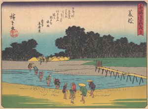 Fujieda, uit de serie De Drieënvijftig Stations van de Tokaido Weg door Ando Hiroshige