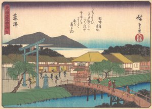 Fujisawa, uit de serie De drieënvijftig stations van de Tokaido-weg, begin 20e eeuw door Ando Hiroshige