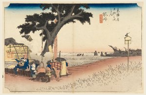 Fukuroi Theehuis, in De Drieënvijftig Stations van de Tokaido Weg (Tokaido Gojusan Tsugi-no Uchi) door Ando Hiroshige