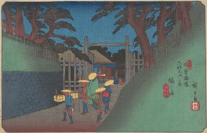 Fukushima Station, ca. 1837 door Ando Hiroshige