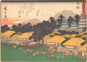 Hamamatsu, uit de serie De drieënvijftig stations van de Tokaido-weg, begin 20e eeuw door Ando Hiroshige