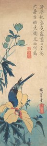 Hibiscus en Blauwborst, ca. 1832 door Ando Hiroshige