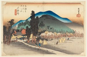 Ishiyakushi-tempel, in De Drieënvijftig Stations van de Tokaido-weg (Tokaido Gojusan Tsugi-no Uchi) door Ando Hiroshige
