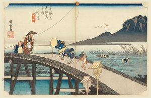 Kakegawa, Mount Akiha, in De drieënvijftig stations van de Tokaido-weg (Tokaido Gojusan Tsugi-no Uchi) door Ando Hiroshige
